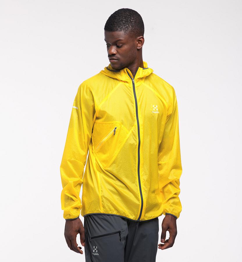 Haglöfs Mens L.I.M Shield Comp Windbreaker Yellow New Zealand 24871KDCN